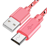 0.5/1m/2m/3m Braided Micro USB Cable Data Sync USB