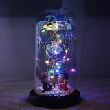 24K Gold Foil Flower With Fairy String Lights In Dome LED Enchanted Galaxy Rose Eternal For Valentine's Day Christmas Gift