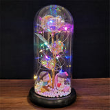 Valentines Day Gift for Girlfriend Eternal Rose LED Light Foil Flower In Glass Cover Mothers Day Wedding favors Bridesmaid Gift