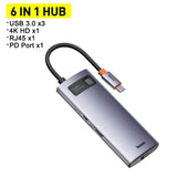 Baseus USB Type C HUB USB C HUB to HDMI RJ45 SD Reader PD