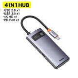 Baseus USB Type C HUB USB C HUB to HDMI RJ45 SD Reader PD