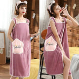 New Wearable Bath Towel Superfine Fiber Towels Soft and Absorbent Chic Towel for Autumn Hotel Home Bathroom Gifts Women Bathrobe