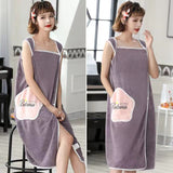 New Wearable Bath Towel Superfine Fiber Towels Soft and Absorbent Chic Towel for Autumn Hotel Home Bathroom Gifts Women Bathrobe