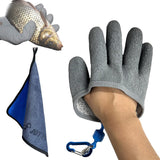JoyFishing Fishing Glove for Men with Magnet Release,Fisherman Professional Catch Fish Gloves Cut/Puncture, Fish Handling Gloves with Fishing Towel for Outdoor Fishing