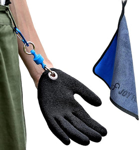 JoyFishing Fishing Gloves with Magnet Release,Fishing catching Gloves Non-Slip,Fisherman Professional Catch Fish Gloves