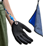 JoyFishing Fishing Gloves with Magnet Release,Fishing catching Gloves Non-Slip,Fisherman Professional Catch Fish Gloves